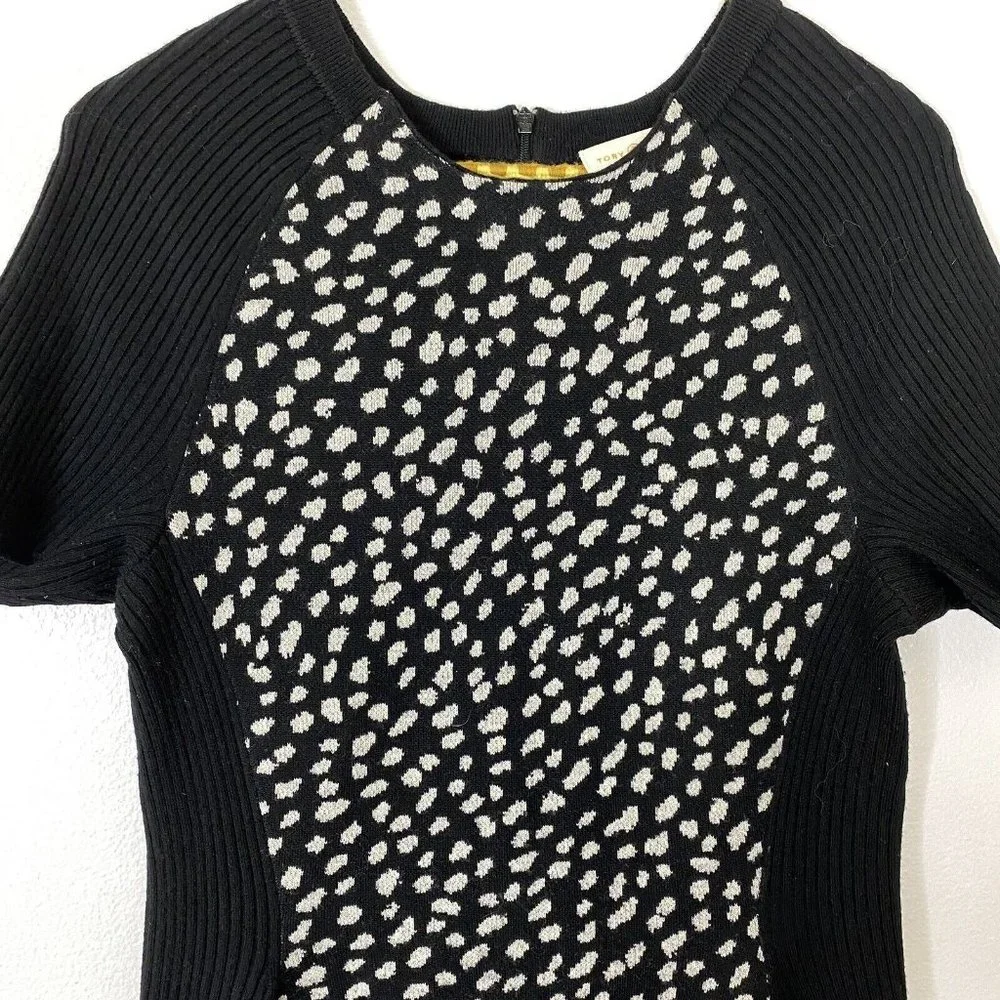 Tory Burch Black and White Printed Sheath Dress